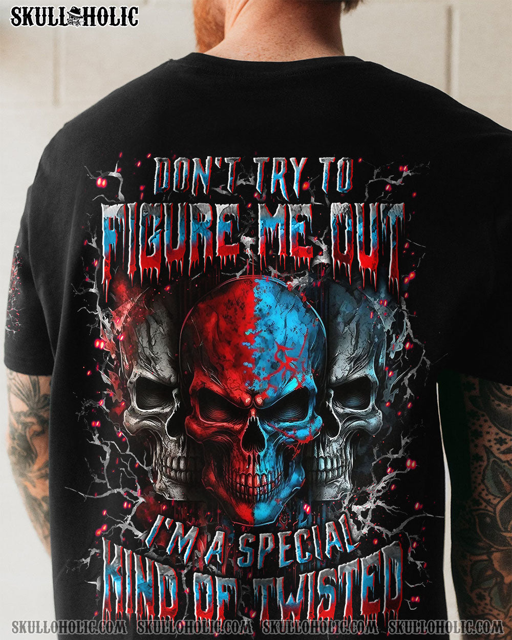 BLISSCORNERS DON'T TRY TO FIGURE ME OUT SKULL ALL OVER PRINT