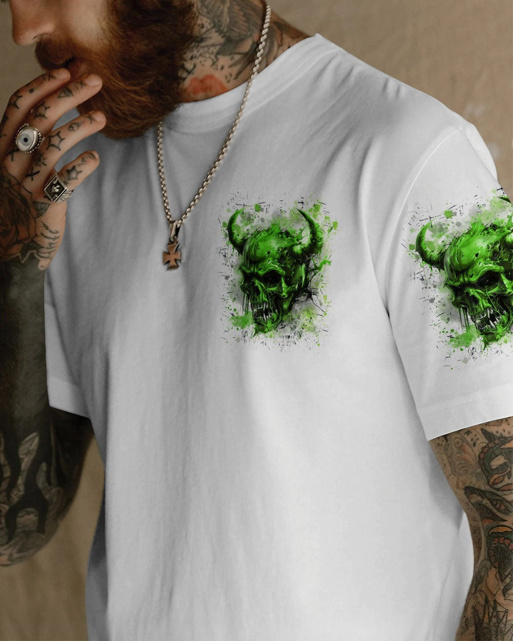 BLISSCORNERS I'M NEVER ALONE SKULL DEMON ALL OVER PRINT