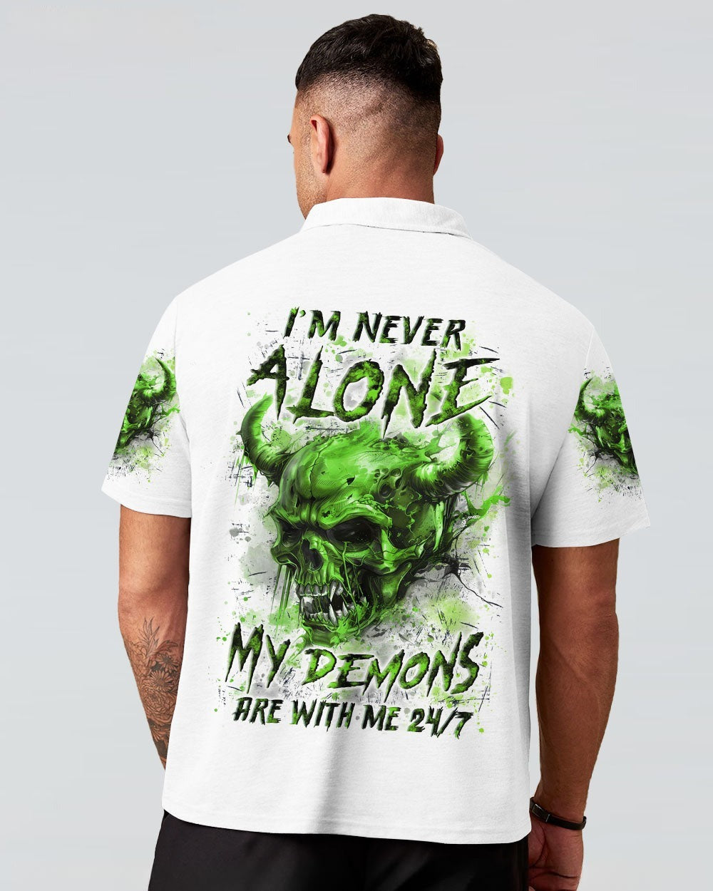 BLISSCORNERS I'M NEVER ALONE SKULL DEMON ALL OVER PRINT