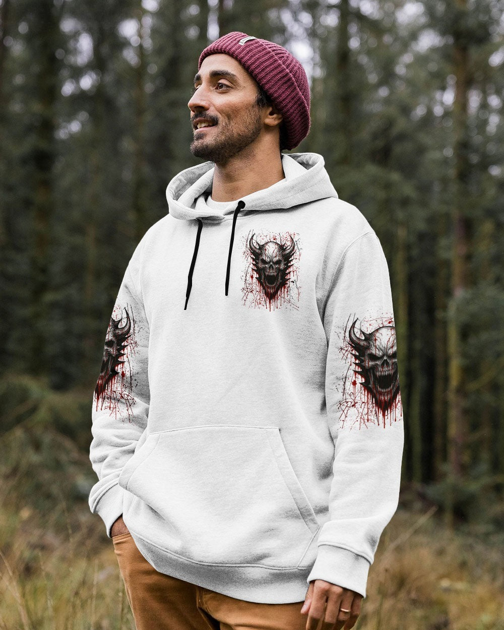 BLISSCORNERS I'M NEVER ALONE SKULL DEMON ALL OVER PRINT