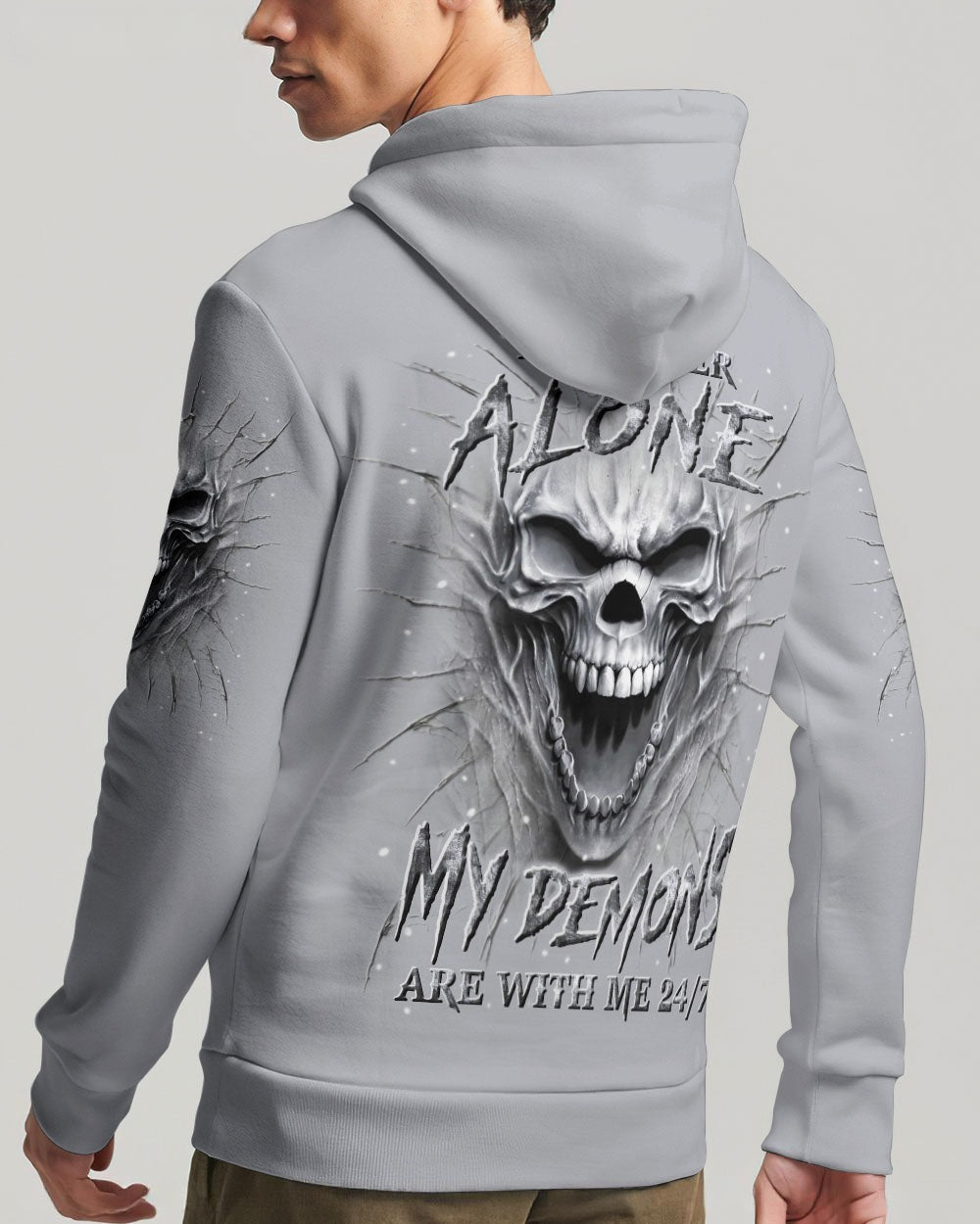 BLISSCORNERS I'M NEVER ALONE SKULL DEMON ALL OVER PRINT