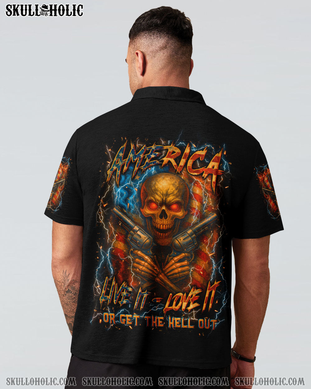 BLISSCORNERS AMERICA LIVE IT LOVE IT OR GET THE HELL OUT ALL OVER PRINT