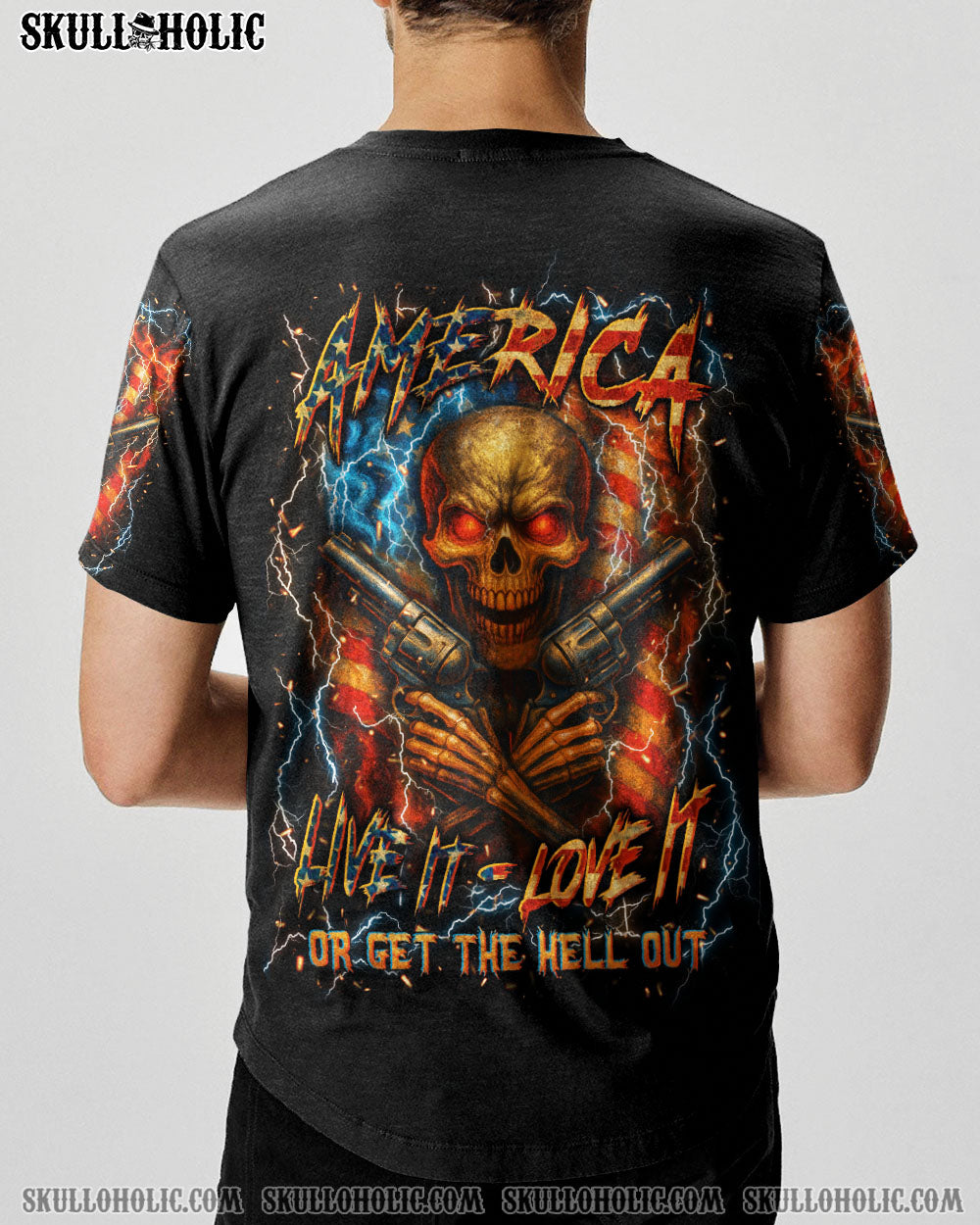 BLISSCORNERS AMERICA LIVE IT LOVE IT OR GET THE HELL OUT ALL OVER PRINT