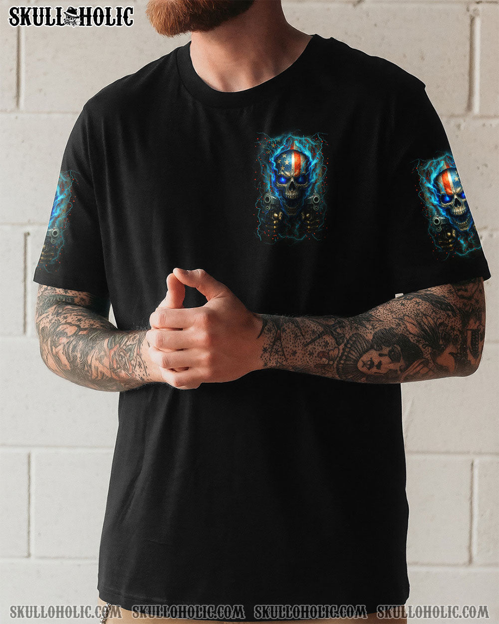 BLISSCORNERS AMERICA LIVE IT LOVE IT OR GET THE HELL OUT SKULL ALL OVER PRINT