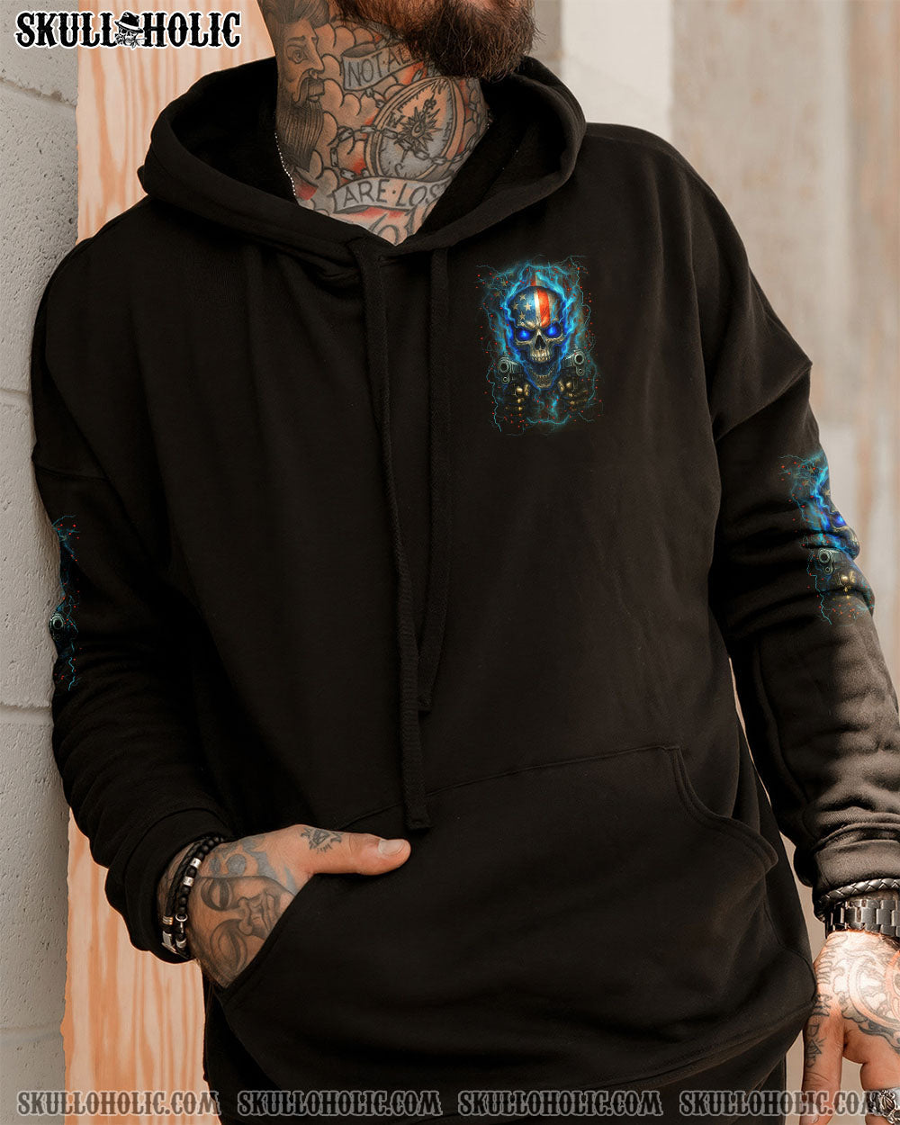 BLISSCORNERS AMERICA LIVE IT LOVE IT OR GET THE HELL OUT SKULL ALL OVER PRINT