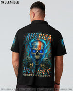 BLISSCORNERS AMERICA LIVE IT LOVE IT OR GET THE HELL OUT SKULL ALL OVER PRINT