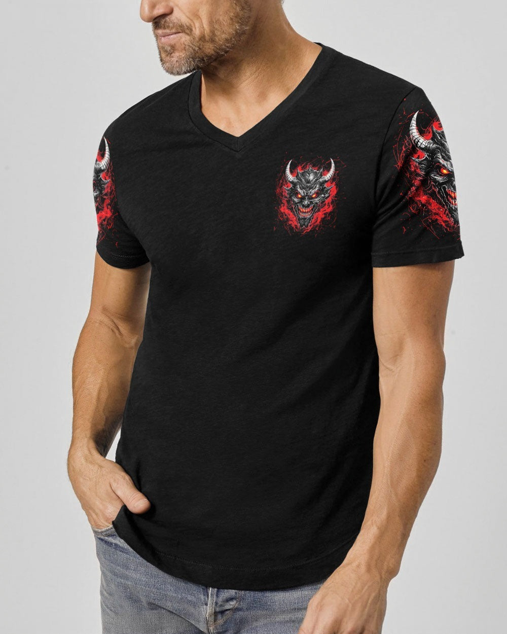 BLISSCORNERS I'M NEVER ALONE SKULL DEMON ALL OVER PRINT