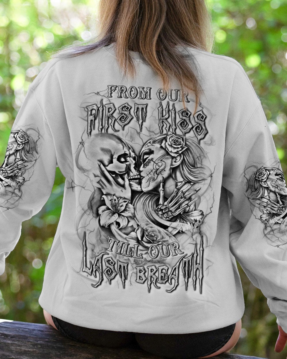 BLISSCORNERS FROM OUR FIRST KISS SKULL COUPLE ALL OVER PRINT