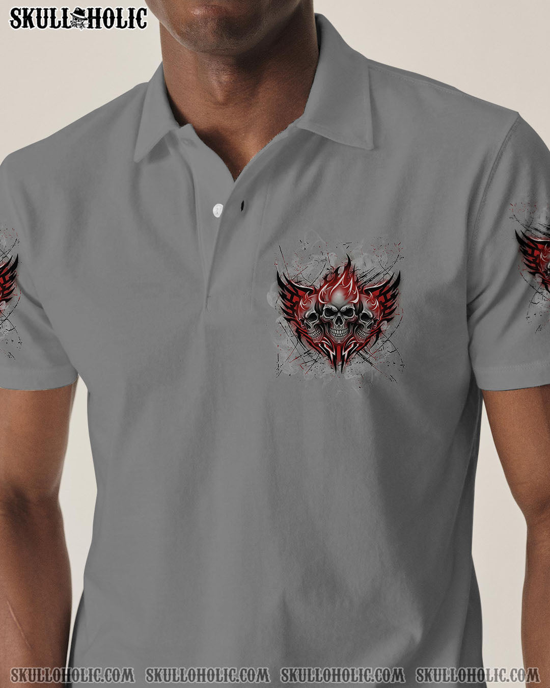 BLISSCORNERS I HAVE 3 SIDES 3 FIRE SKULLS ALL OVER PRINT