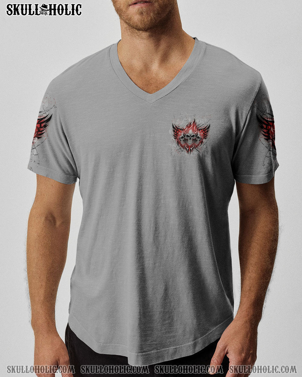 BLISSCORNERS I HAVE 3 SIDES 3 FIRE SKULLS ALL OVER PRINT