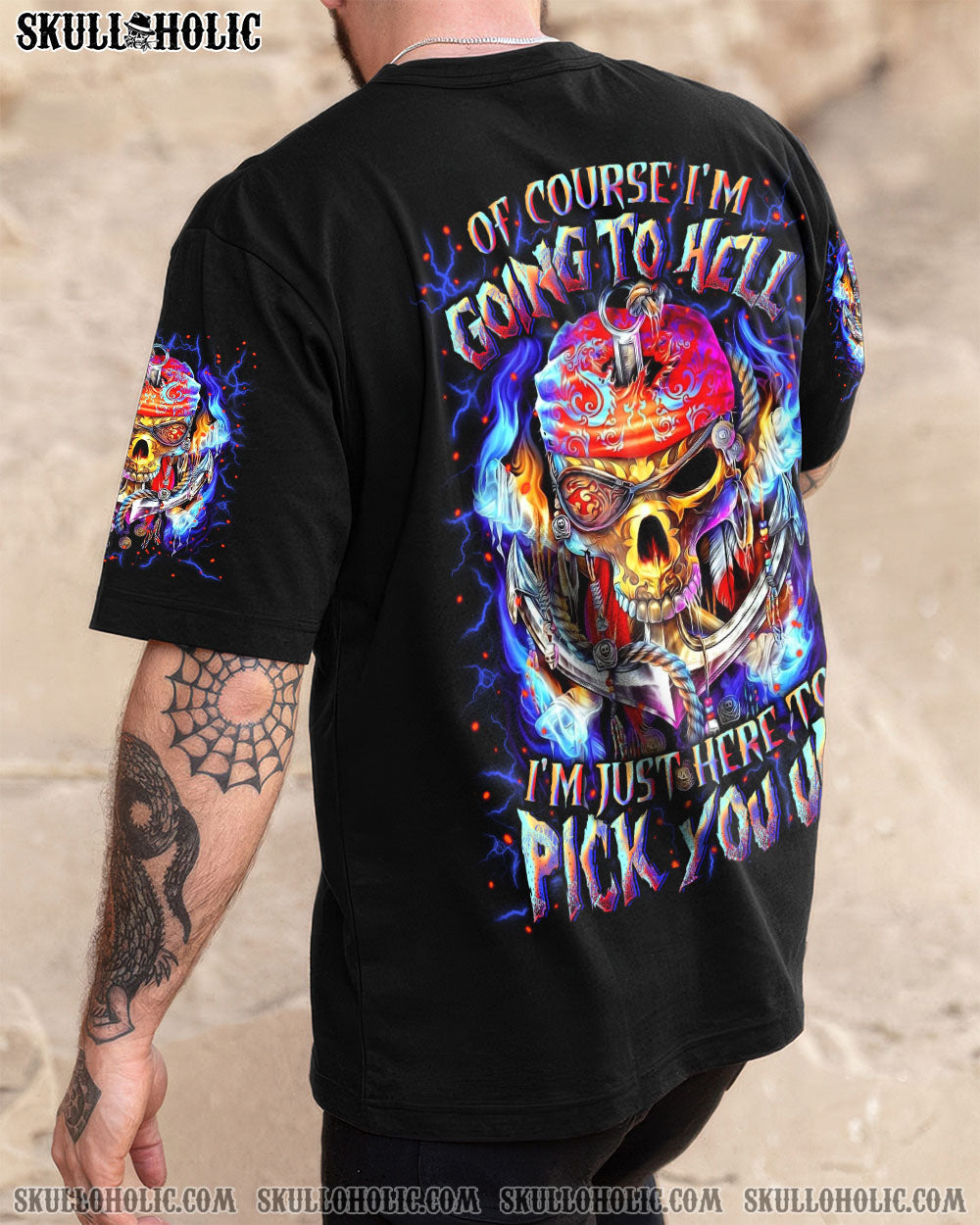 BLISSCORNERS OF COURSE I'M GOING TO HELL PIRATE SKULL ALL OVER PRINT