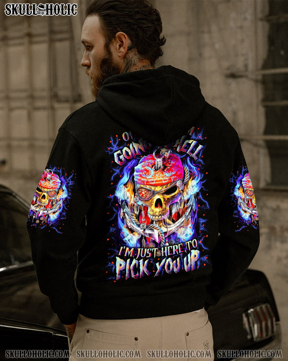 BLISSCORNERS OF COURSE I'M GOING TO HELL PIRATE SKULL ALL OVER PRINT