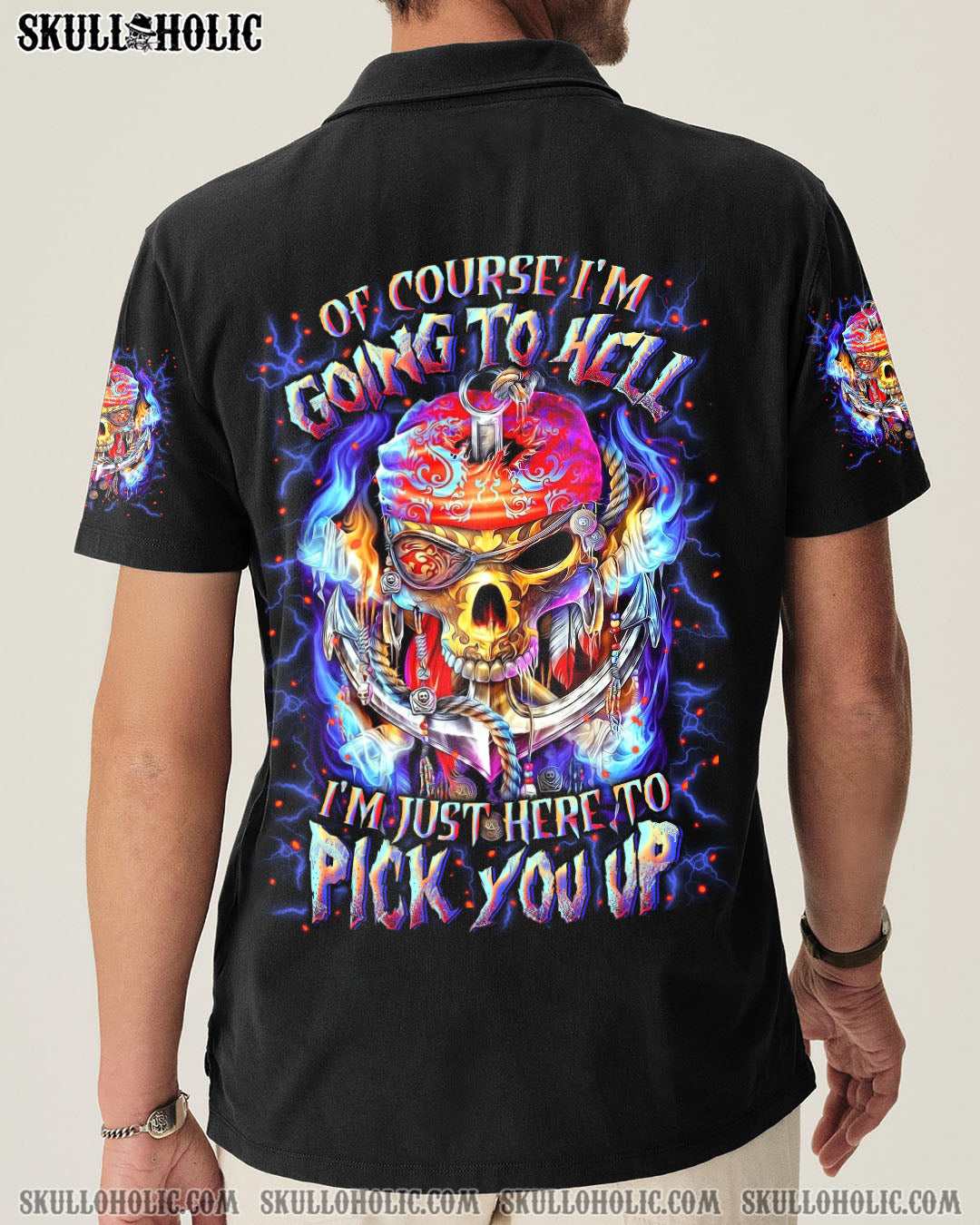 BLISSCORNERS OF COURSE I'M GOING TO HELL PIRATE SKULL ALL OVER PRINT