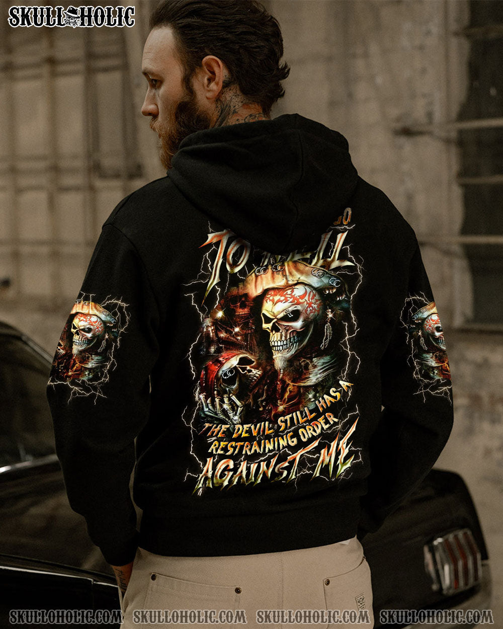 BLISSCORNERS I CAN'T GO TO HELL PIRATE SKULL ALL OVER PRINT