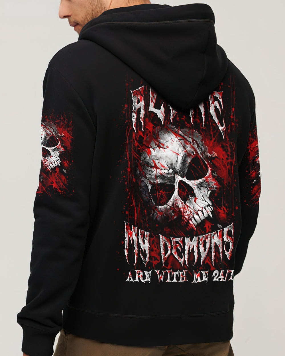 BLISSCORNERS I'M NEVER ALONE SKULL DEMON ALL OVER PRINT