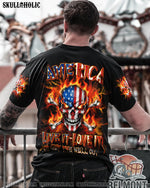 BLISSCORNERS AMERICA LIVE IT LOVE IT OR GET THE HELL OUT ALL OVER PRINT