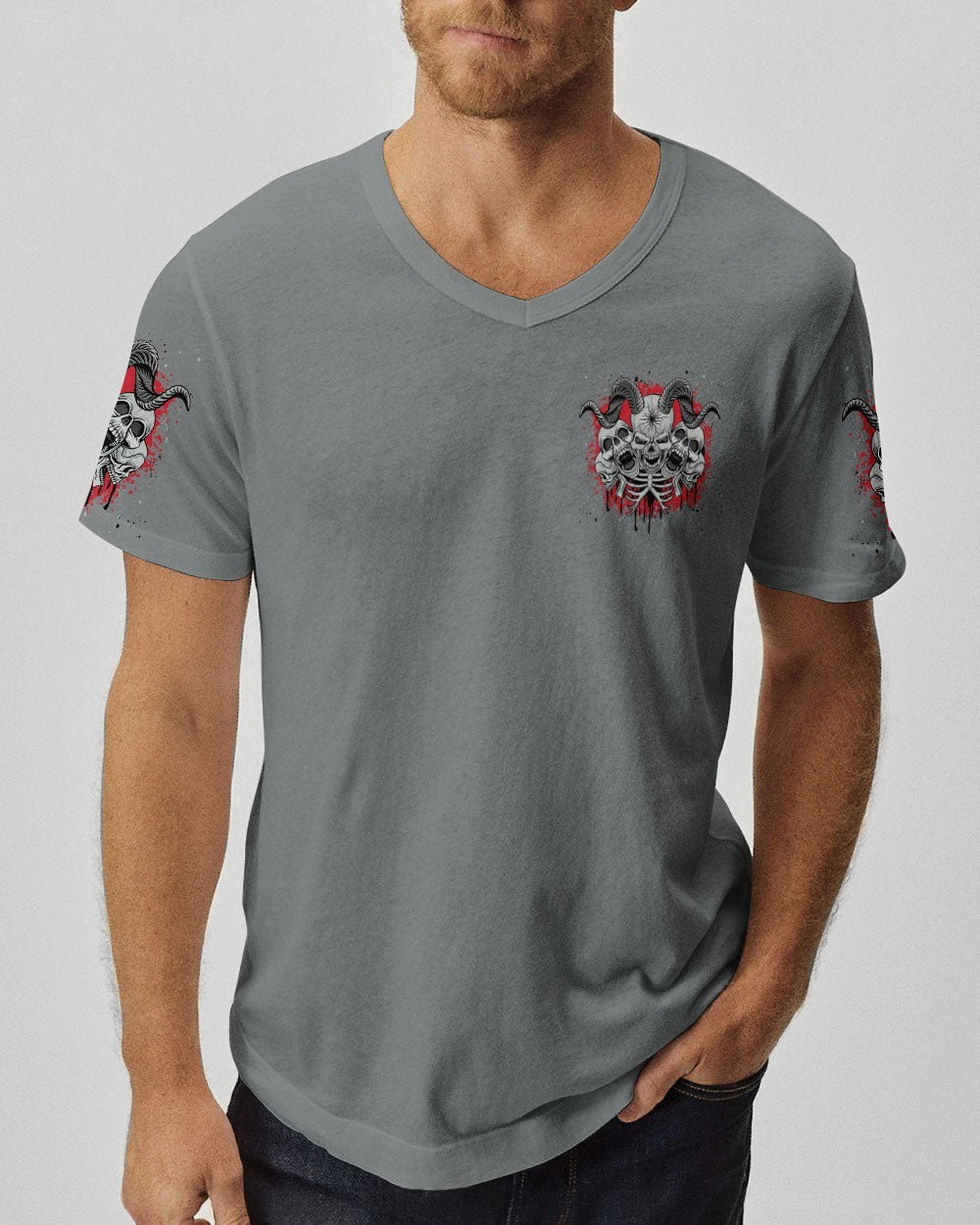BLISSCORNERS I'M NEVER ALONE SKULL DEMON ALL OVER PRINT