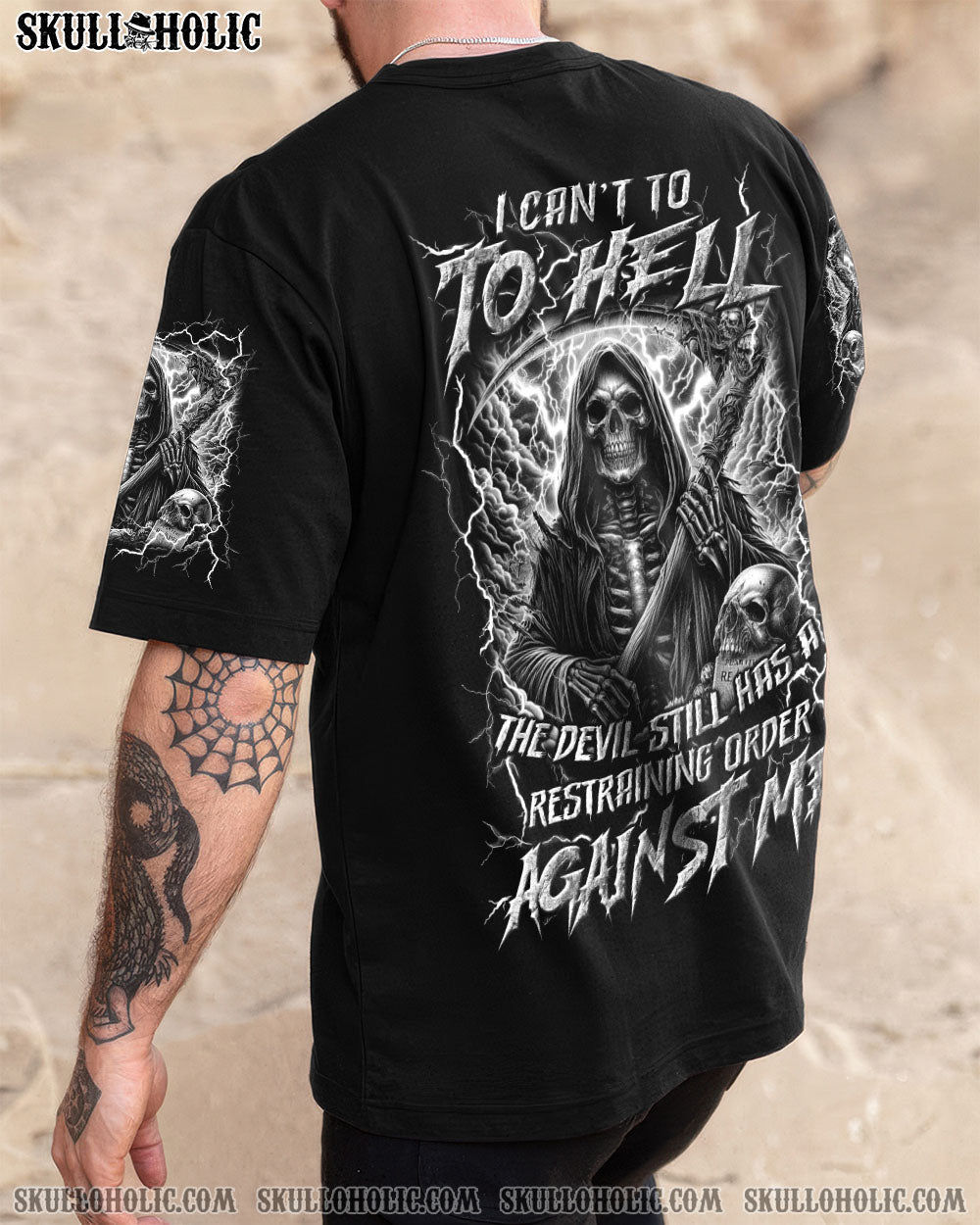BLISSCORNERS I CAN'T GO TO HELL THUNDER SKULL ALL OVER PRINT