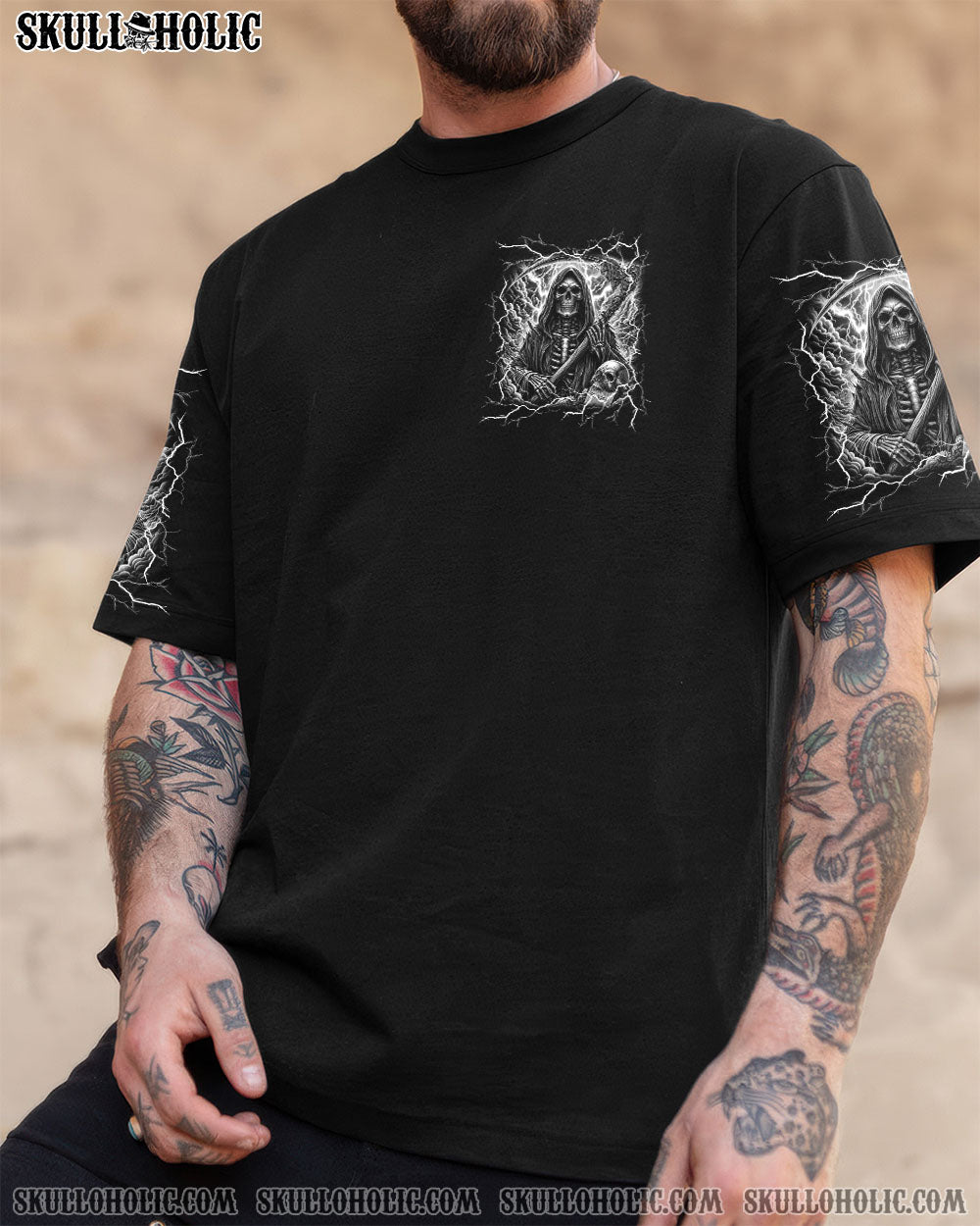 BLISSCORNERS I CAN'T GO TO HELL THUNDER SKULL ALL OVER PRINT
