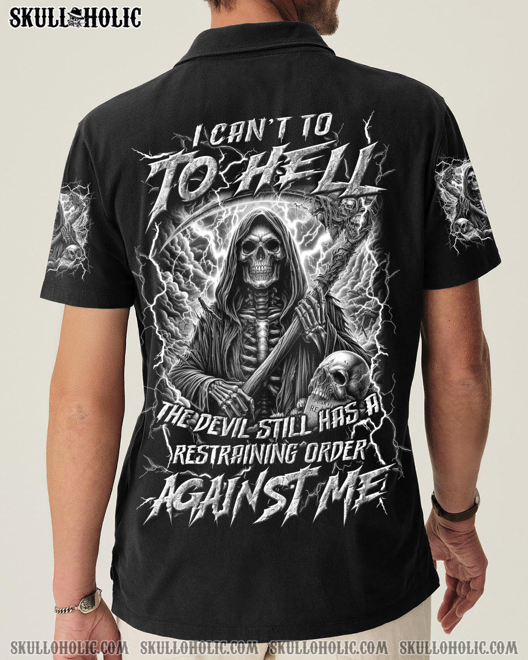 BLISSCORNERS I CAN'T GO TO HELL THUNDER SKULL ALL OVER PRINT