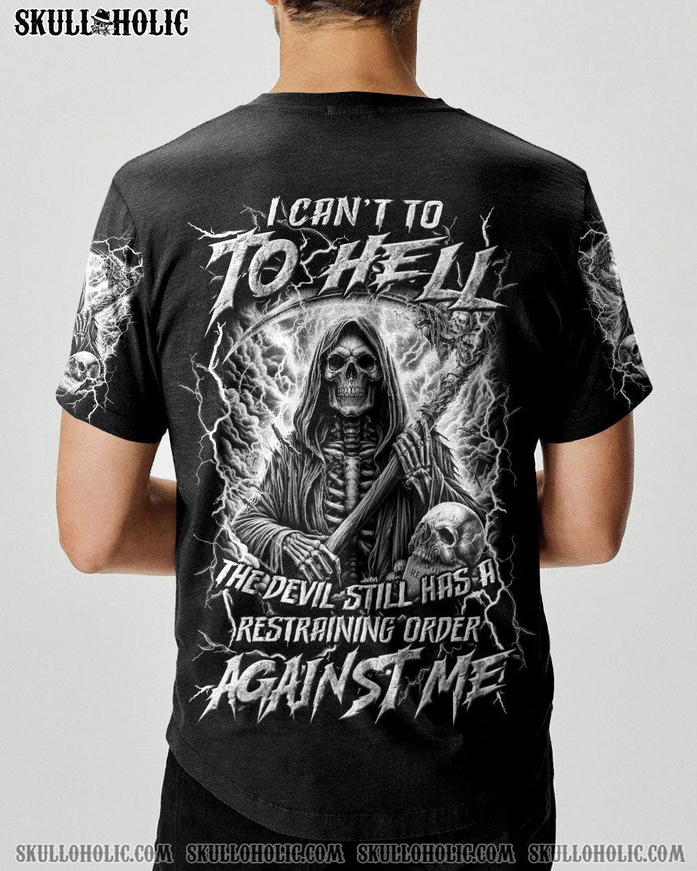 BLISSCORNERS I CAN'T GO TO HELL THUNDER SKULL ALL OVER PRINT
