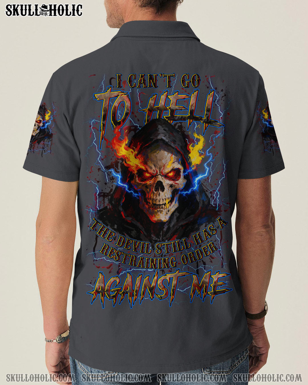 BLISSCORNERS I CAN'T GO TO HELL THUNDER SKULL ALL OVER PRINT
