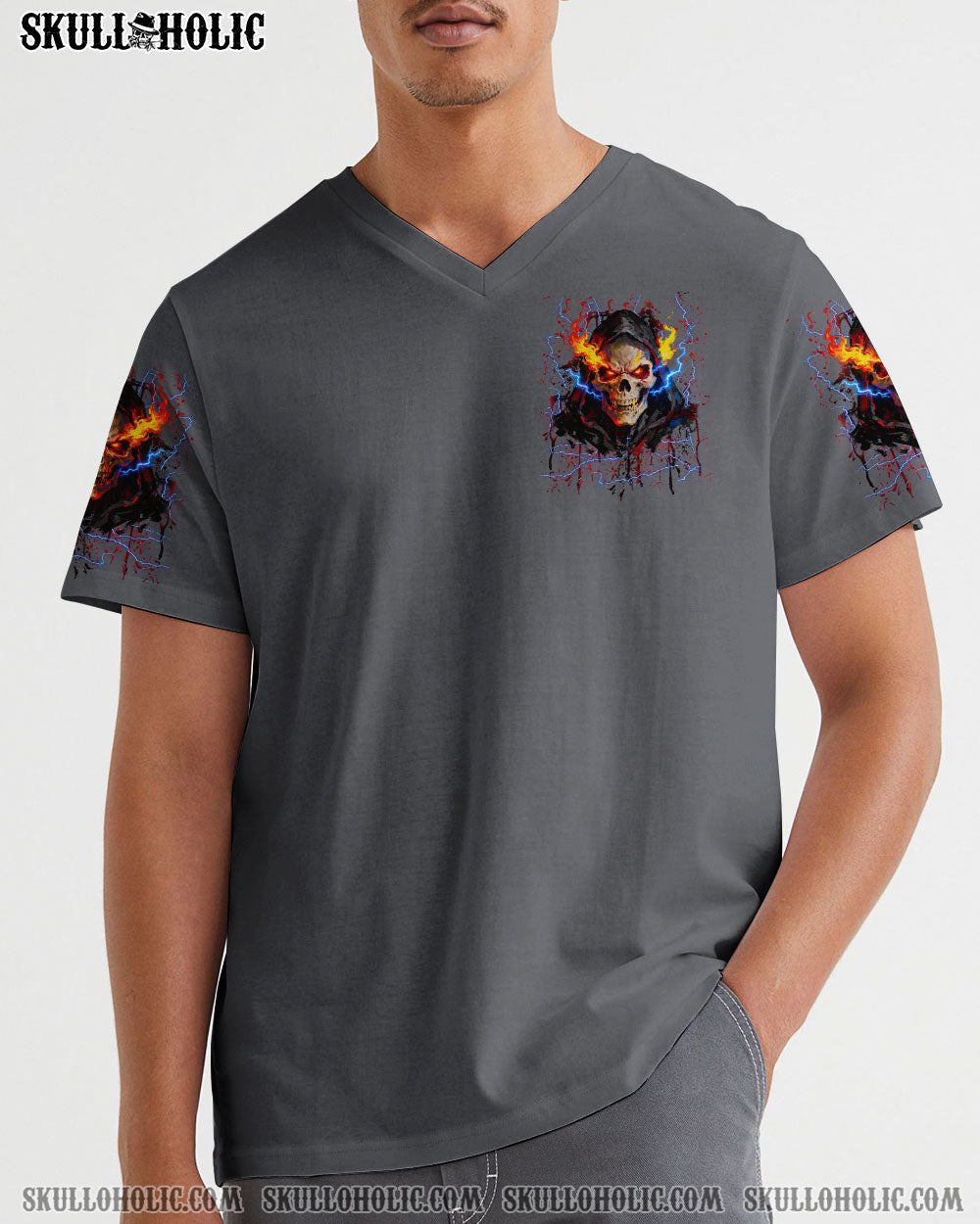 BLISSCORNERS I CAN'T GO TO HELL THUNDER SKULL ALL OVER PRINT