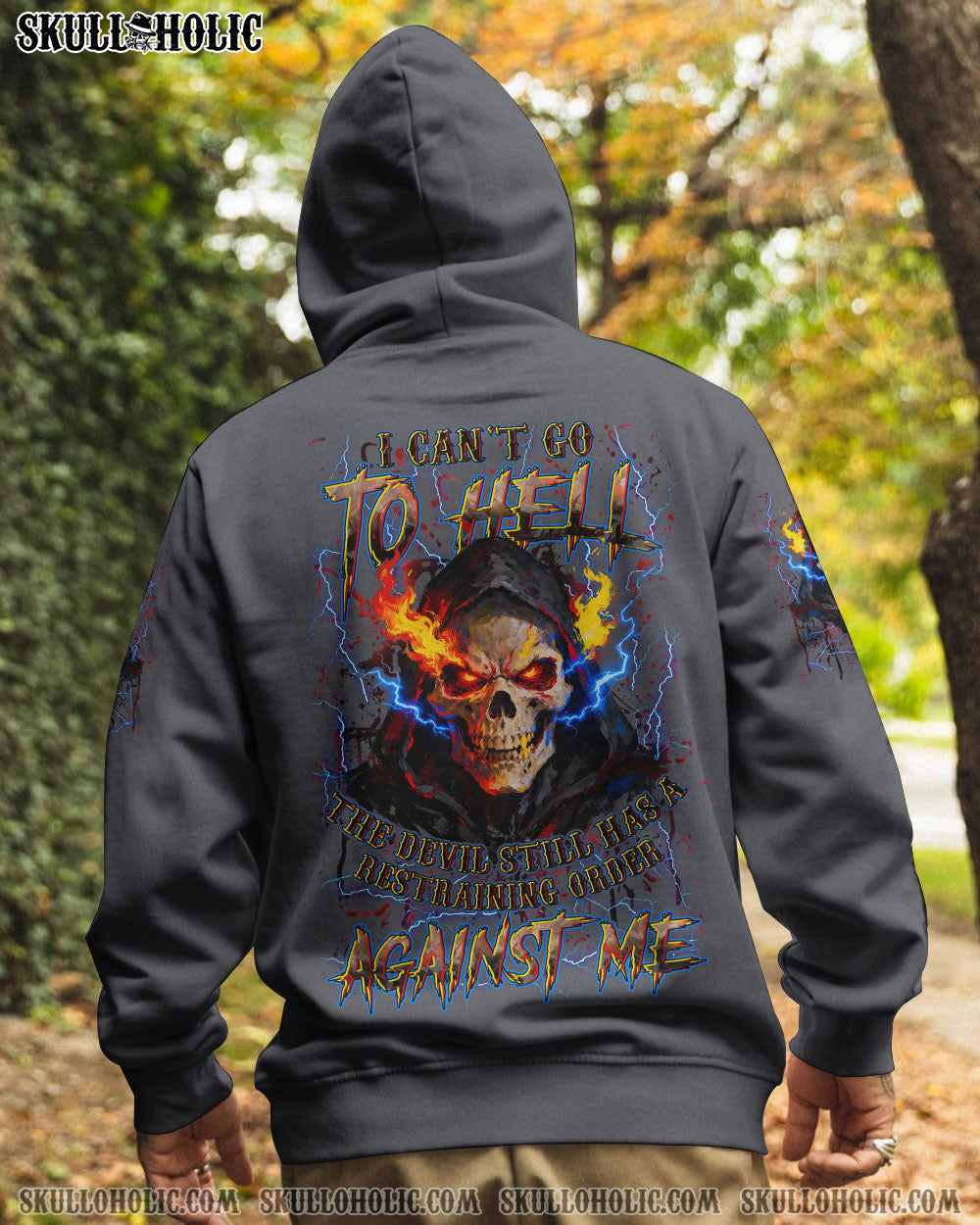 BLISSCORNERS I CAN'T GO TO HELL THUNDER SKULL ALL OVER PRINT