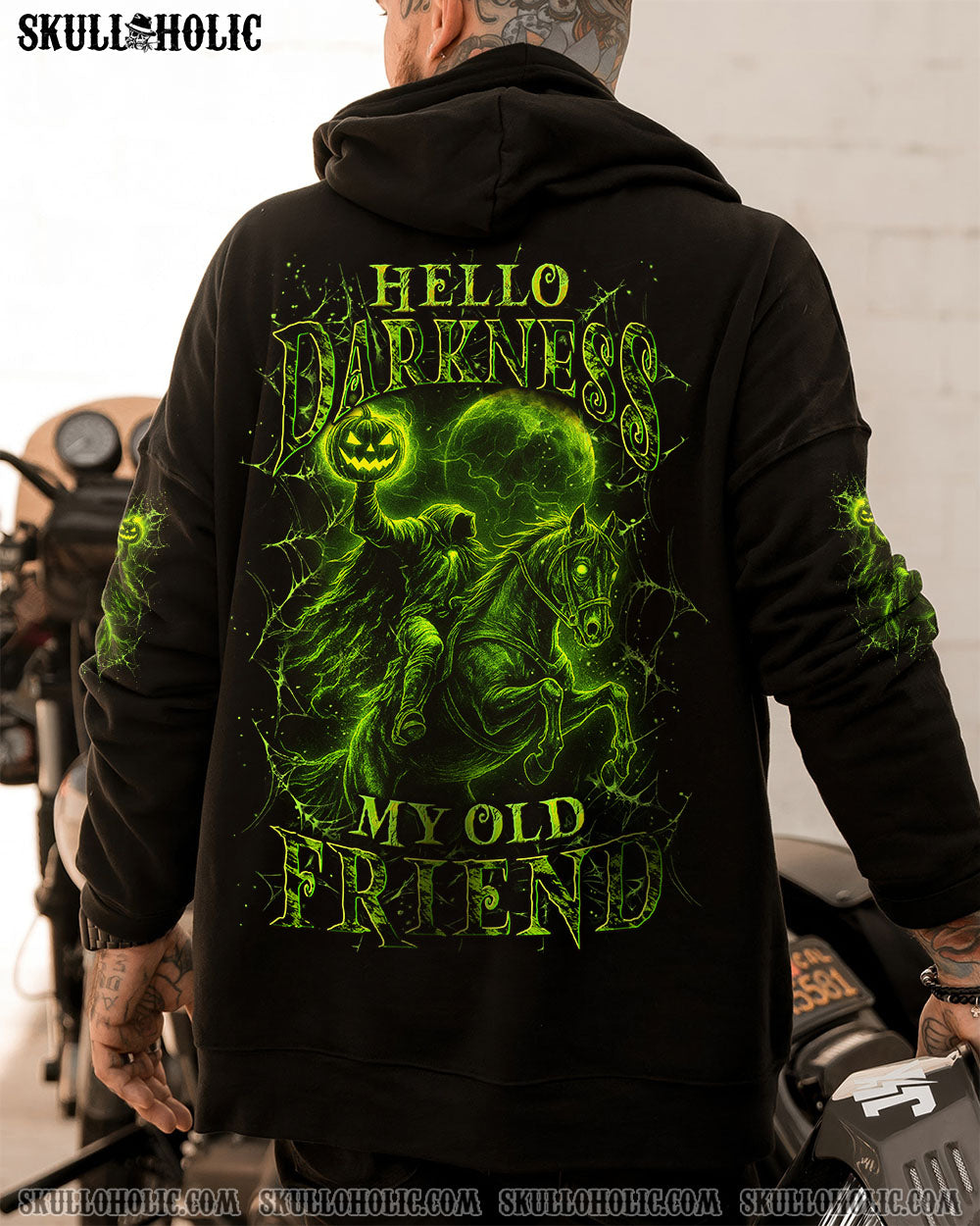 BLISSCORNERS HELLO DARKNESS MY OLD FRIEND HALLOWEEN ALL OVER PRINT