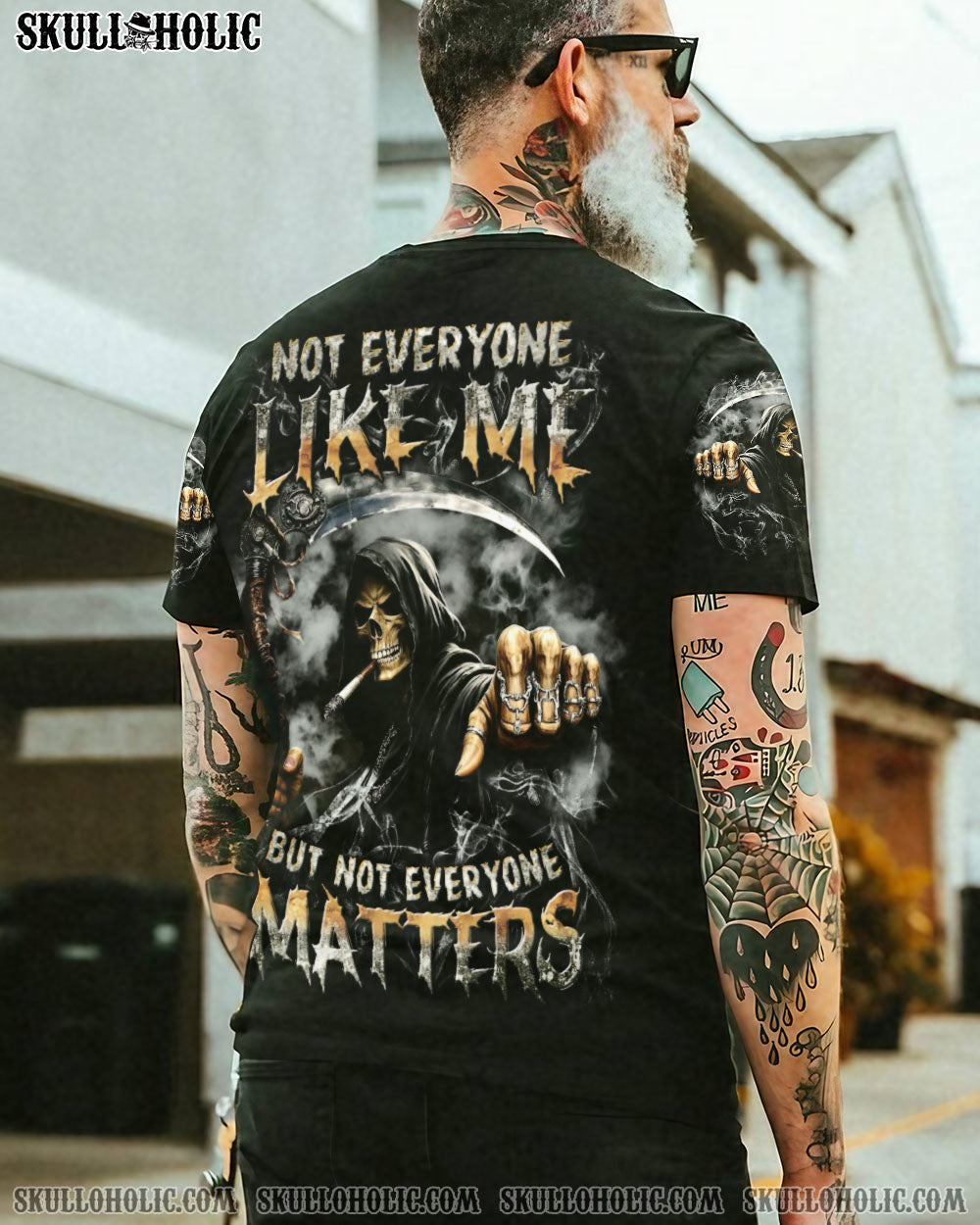 BLISSCORNERS NOT EVERYONE LIKES ME SKULL REAPER ALL OVER PRINT