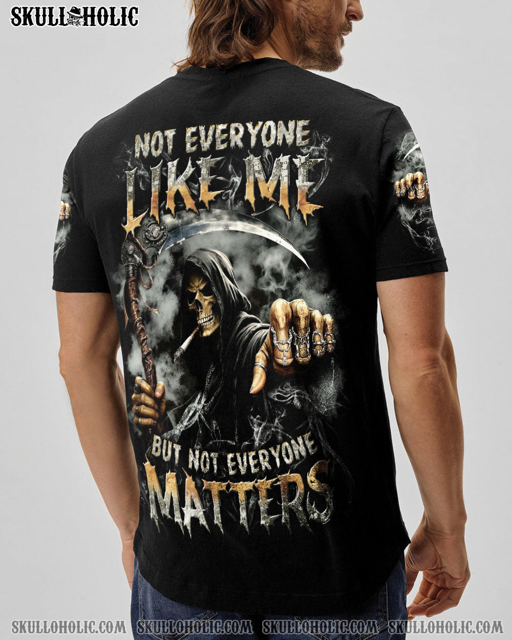 BLISSCORNERS NOT EVERYONE LIKES ME SKULL REAPER ALL OVER PRINT