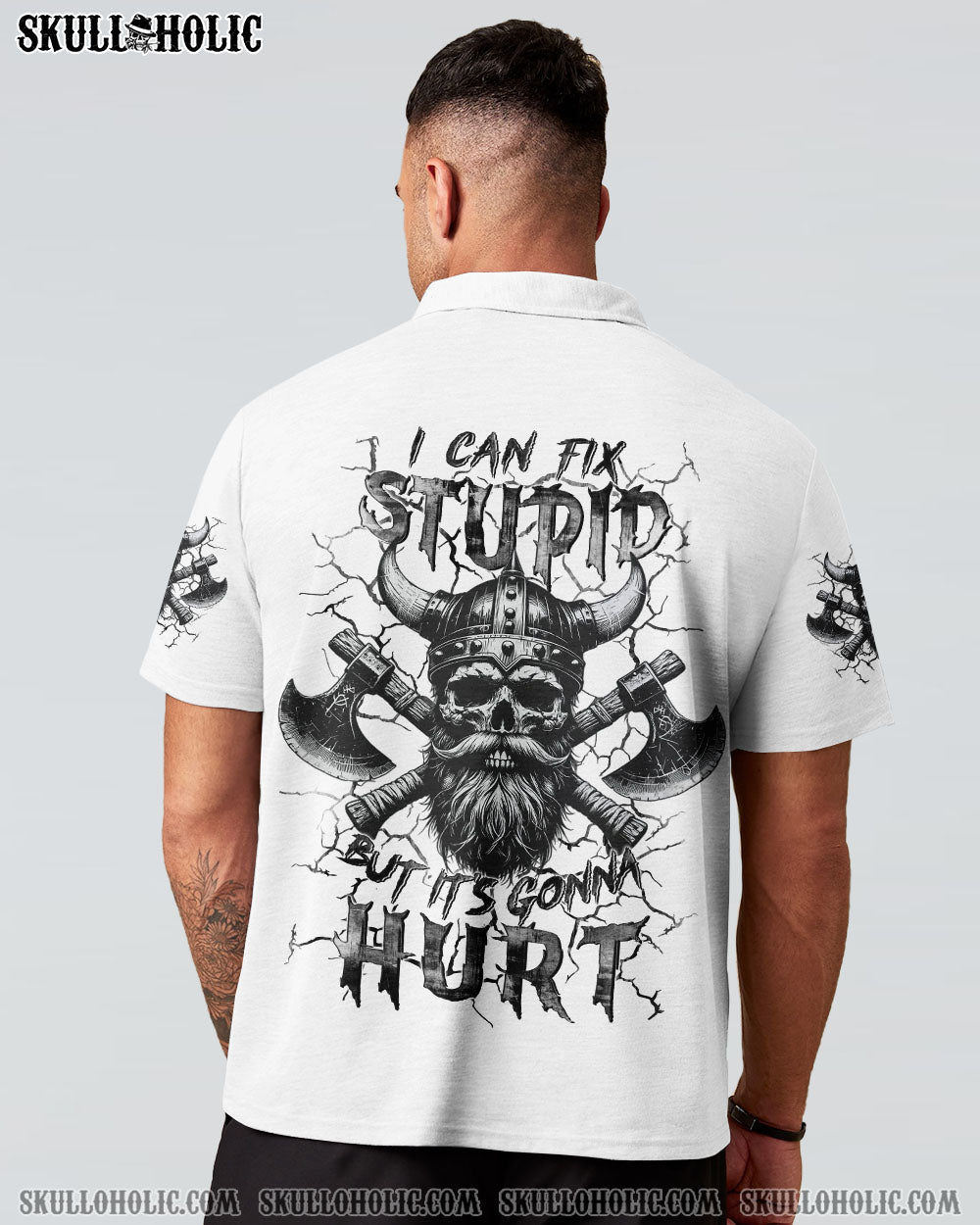BLISSCORNERS I CAN FIX STUPID VIKING SKULL ALL OVER PRINT