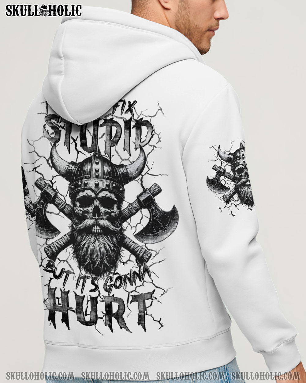BLISSCORNERS I CAN FIX STUPID VIKING SKULL ALL OVER PRINT