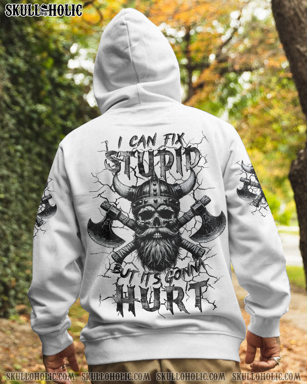 BLISSCORNERS I CAN FIX STUPID VIKING SKULL ALL OVER PRINT