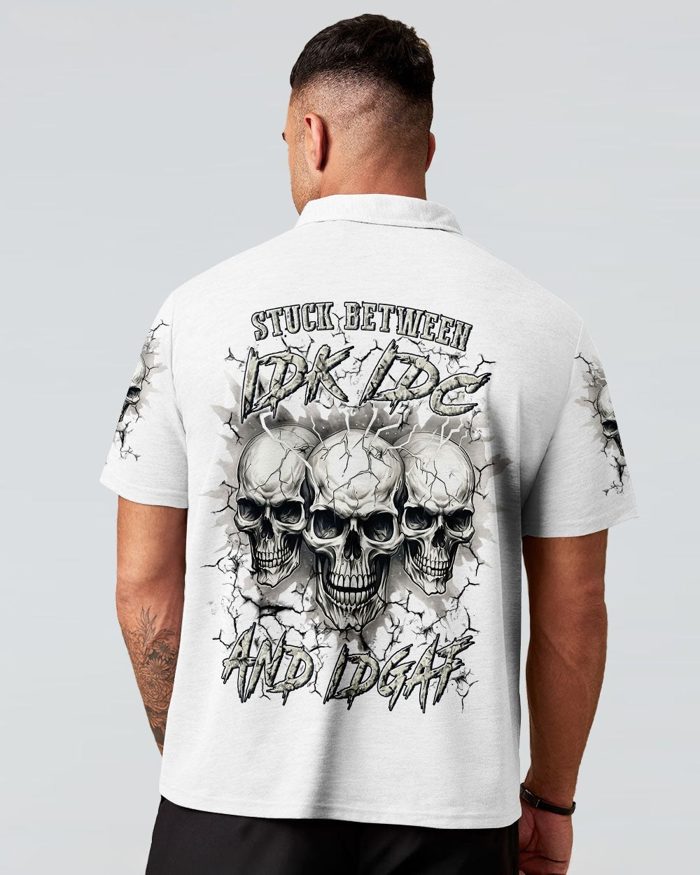 BLISSCORNERS STUCK BETWEEN IDK IDC AND IDGAF SKULL ALL OVER PRINT