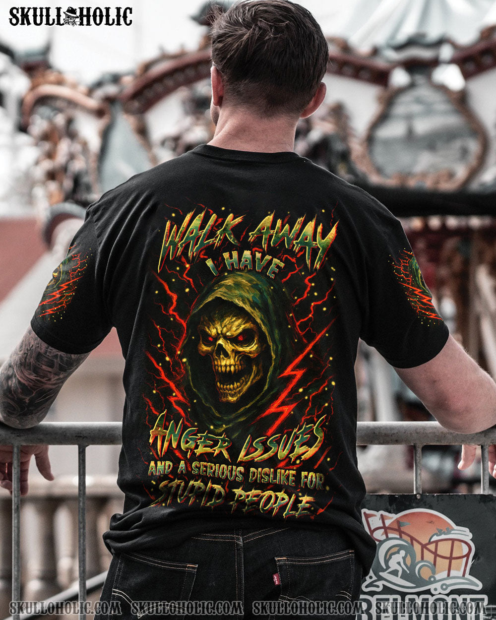 BLISSCORNERS WALK AWAY I HAVE ANGER ISSUES SKULL ALL OVER PRINT