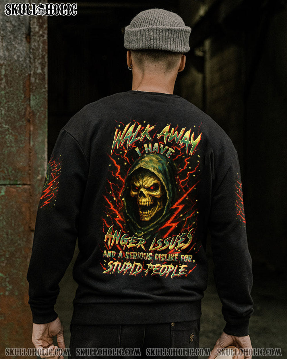 BLISSCORNERS WALK AWAY I HAVE ANGER ISSUES SKULL ALL OVER PRINT
