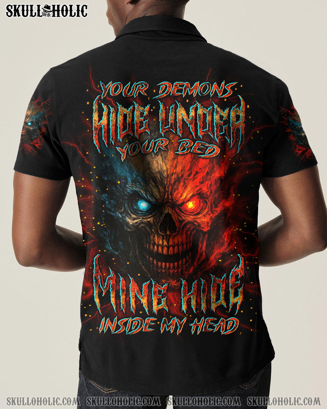 BLISSCORNERS YOUR DEMONS HIDE UNDER YOUR BED SKULL ALL OVER PRINT
