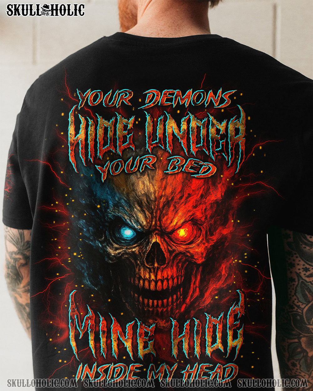 BLISSCORNERS YOUR DEMONS HIDE UNDER YOUR BED SKULL ALL OVER PRINT