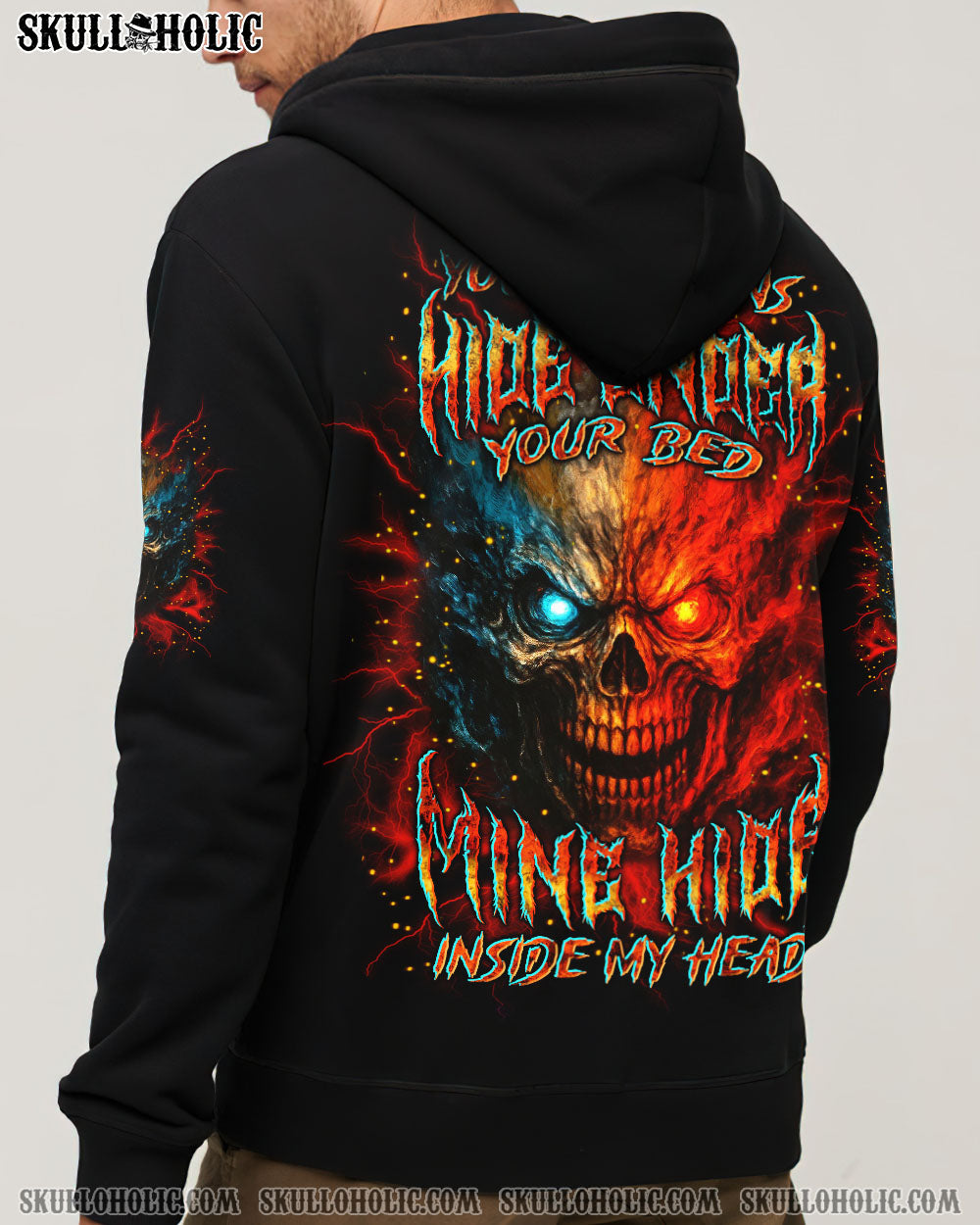 BLISSCORNERS YOUR DEMONS HIDE UNDER YOUR BED SKULL ALL OVER PRINT