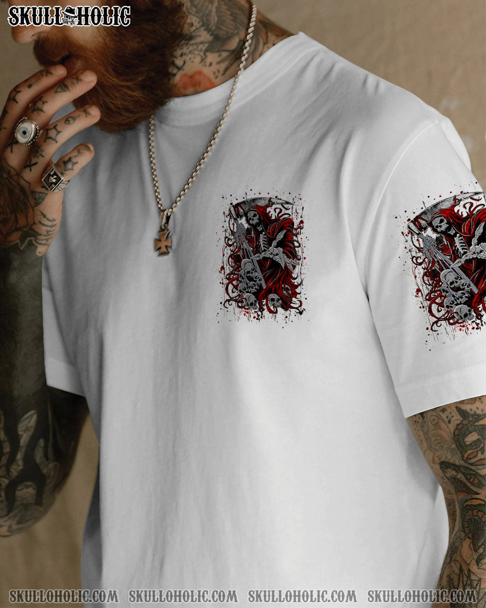 BLISSCORNERS OF COURSE I'M GOING TO HELL SKULL REAPER ALL OVER PRINT