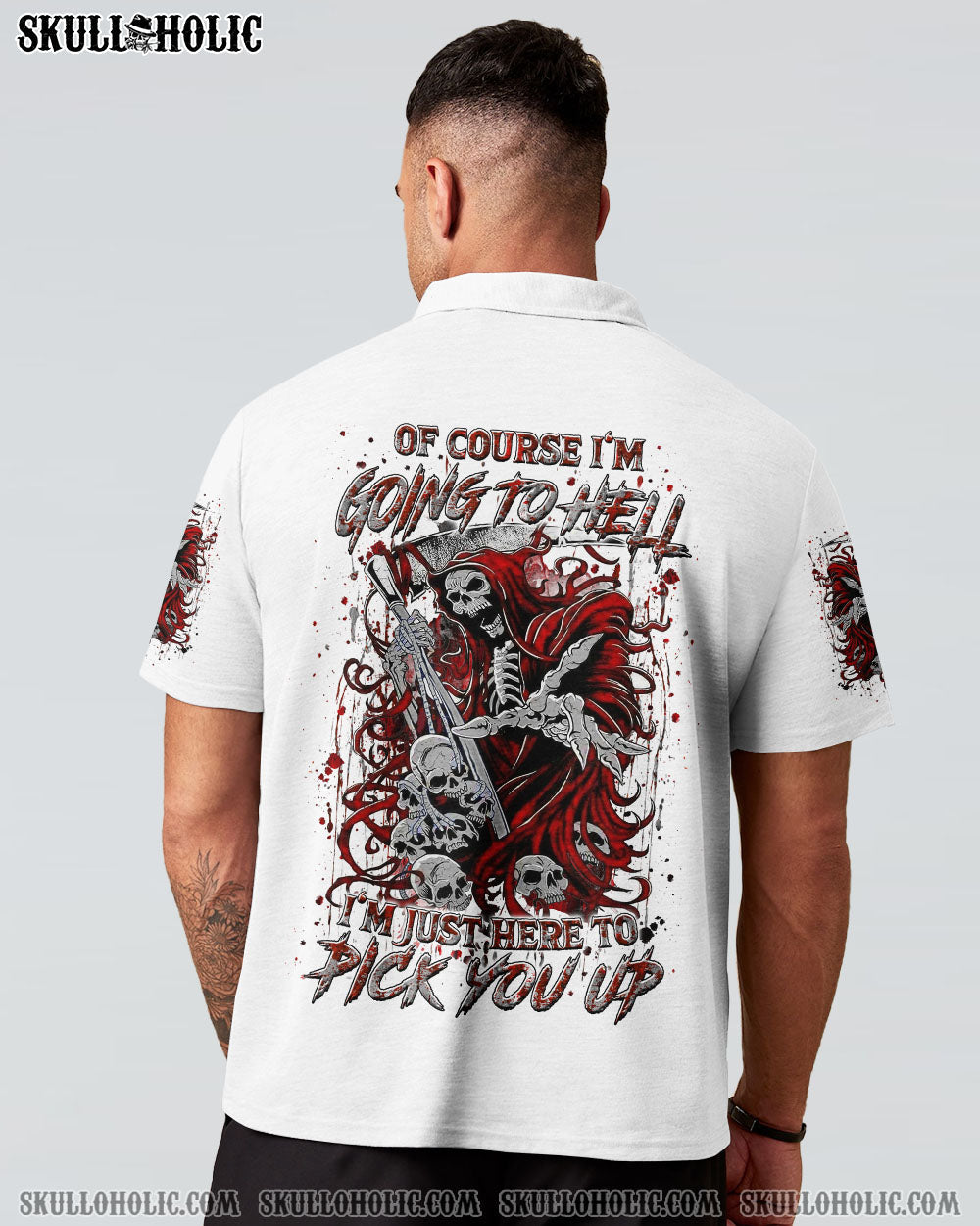 BLISSCORNERS OF COURSE I'M GOING TO HELL SKULL REAPER ALL OVER PRINT