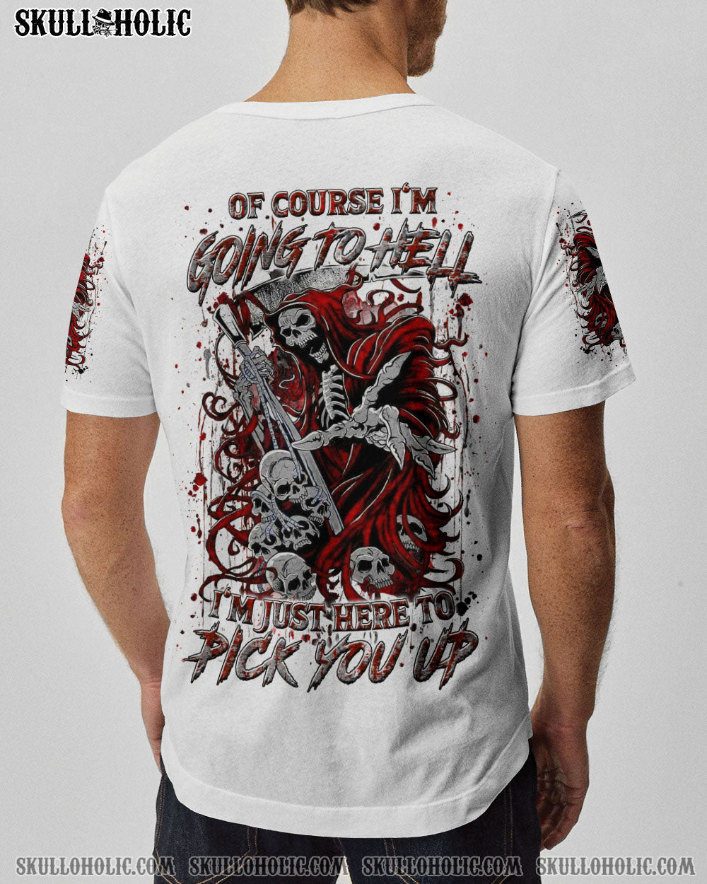 BLISSCORNERS OF COURSE I'M GOING TO HELL SKULL REAPER ALL OVER PRINT
