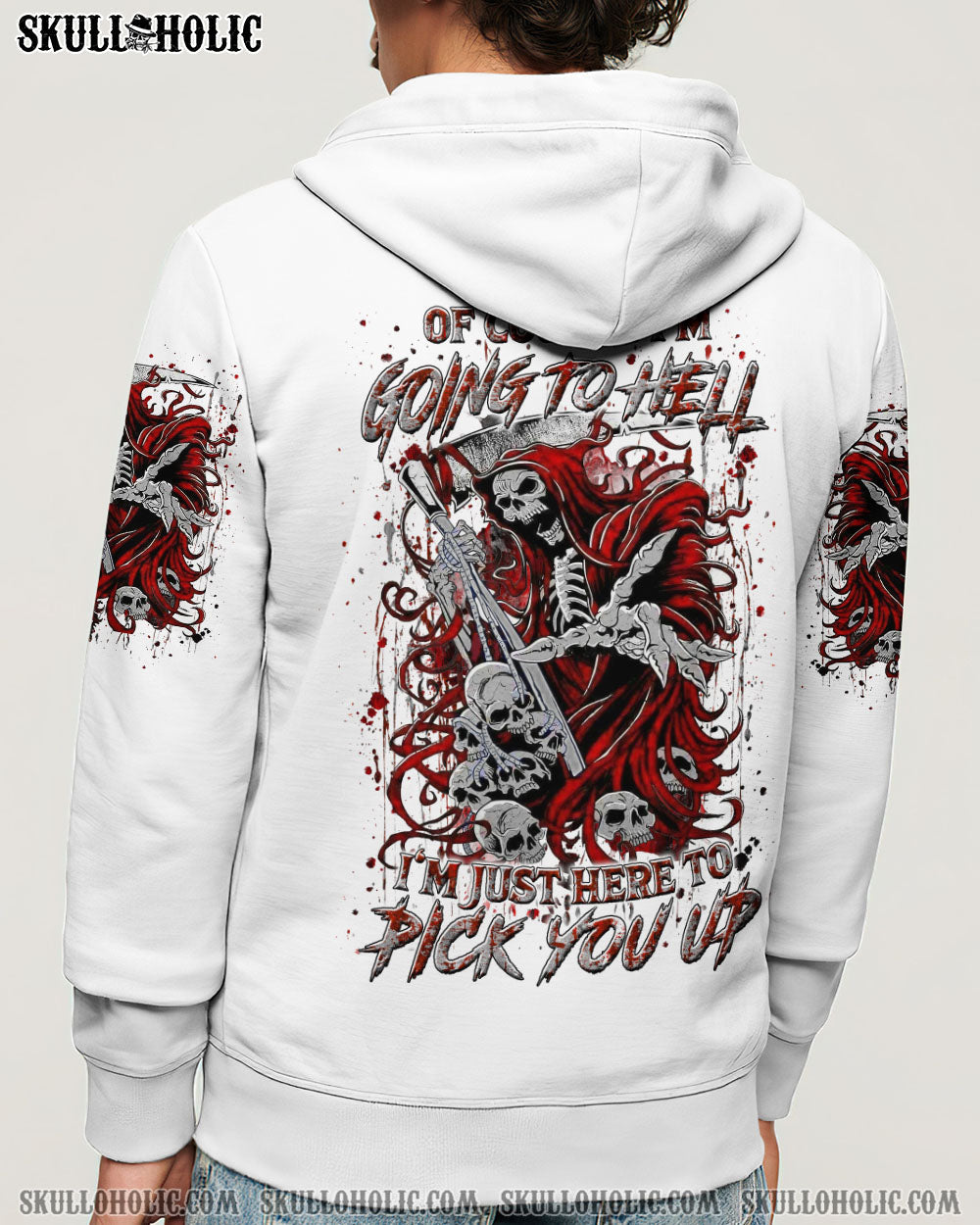 BLISSCORNERS OF COURSE I'M GOING TO HELL SKULL REAPER ALL OVER PRINT
