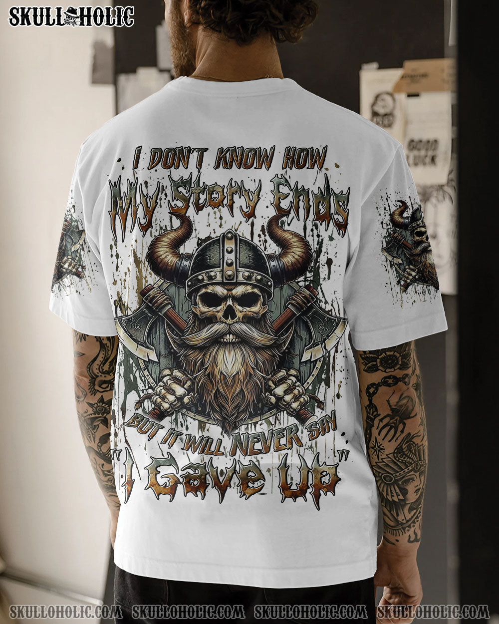 BLISSCORNERS I DON'T KNOW HOW MY STORY ENDS VIKING SKULL ALL OVER PRINT