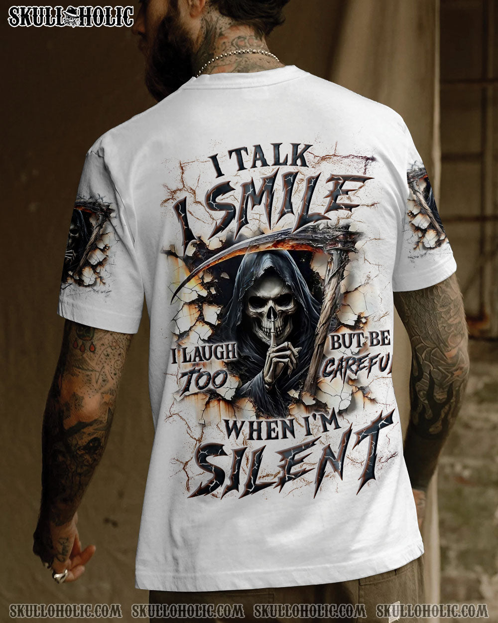 BLISSCORNERS BE CAREFUL WHEN I'M SILENT REAPER ALL OVER PRINT