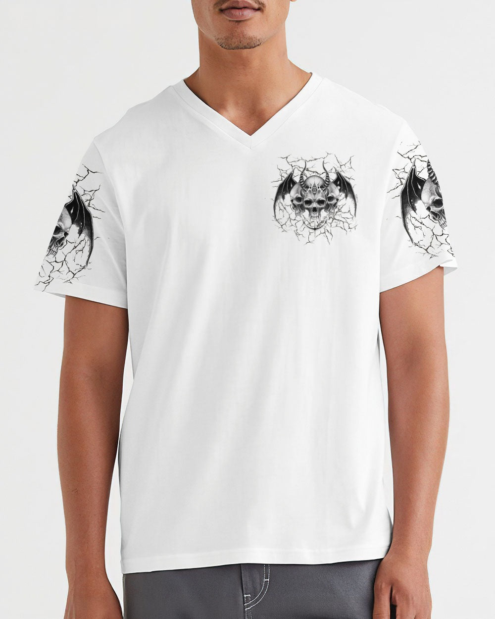 BLISSCORNERS I'M NEVER ALONE SKULL DEMON ALL OVER PRINT