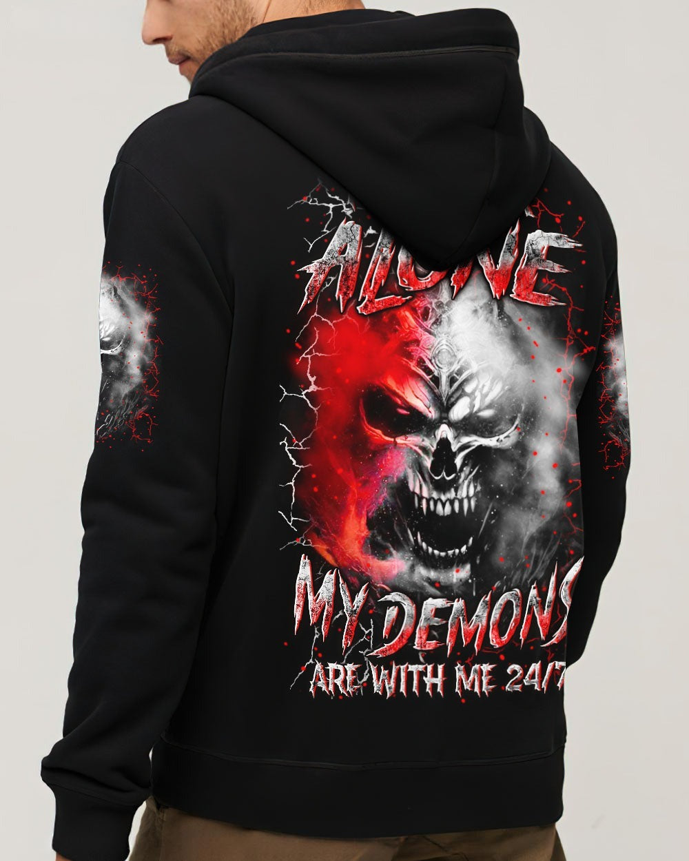 BLISSCORNERS I'M NEVER ALONE SKULL DEMON ALL OVER PRINT