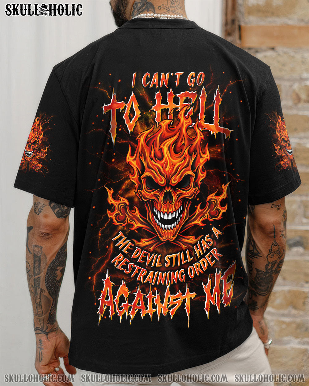 BLISSCORNERS I CAN'T GO TO HELL FIRE SKULL ALL OVER PRINT
