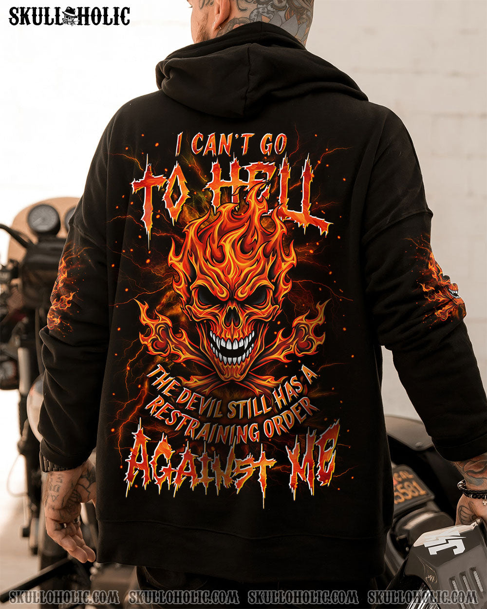 BLISSCORNERS I CAN'T GO TO HELL FIRE SKULL ALL OVER PRINT